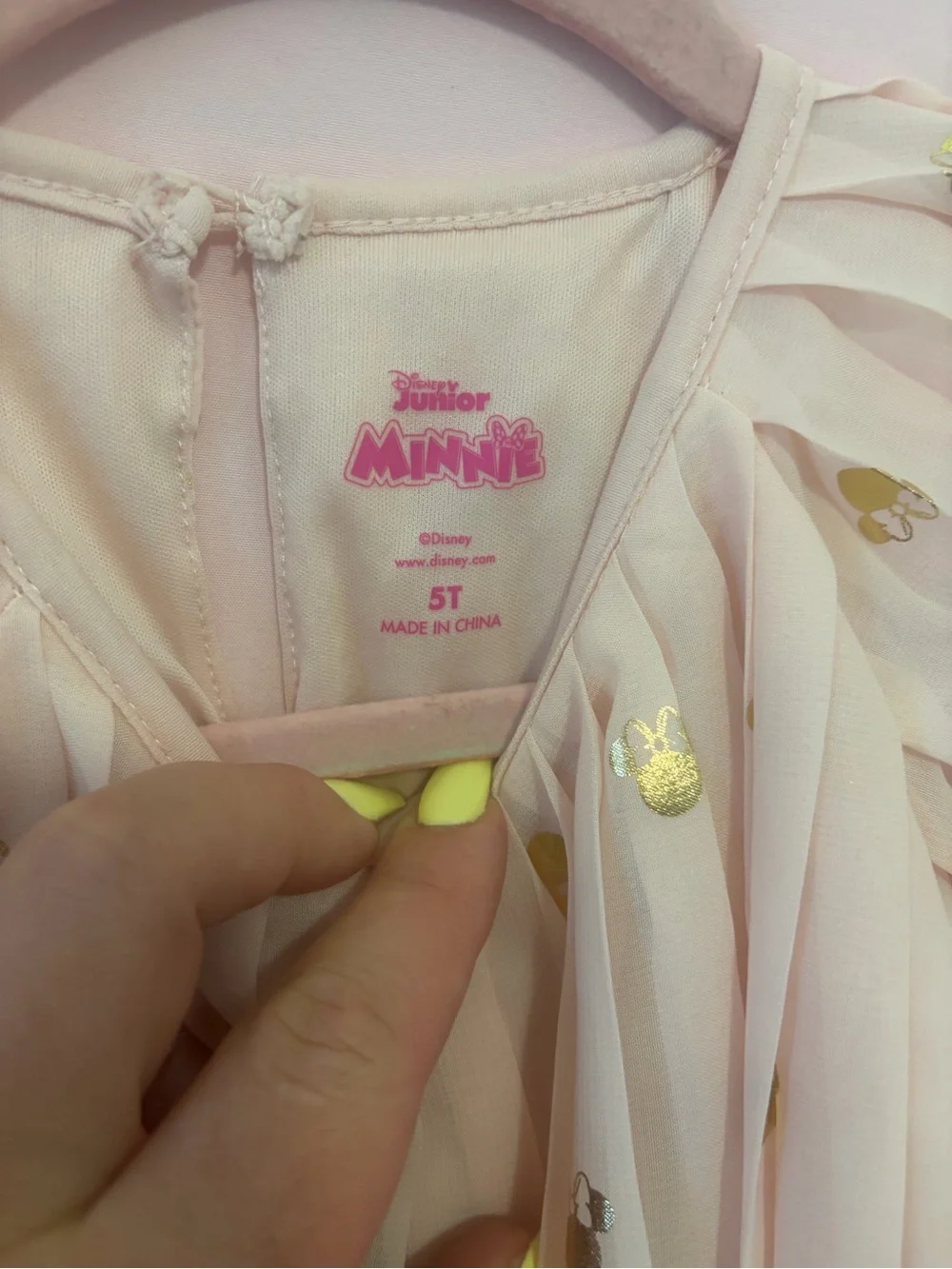 Disney Minnie Mouse Girls Chiffon Pleated Dress size 5T